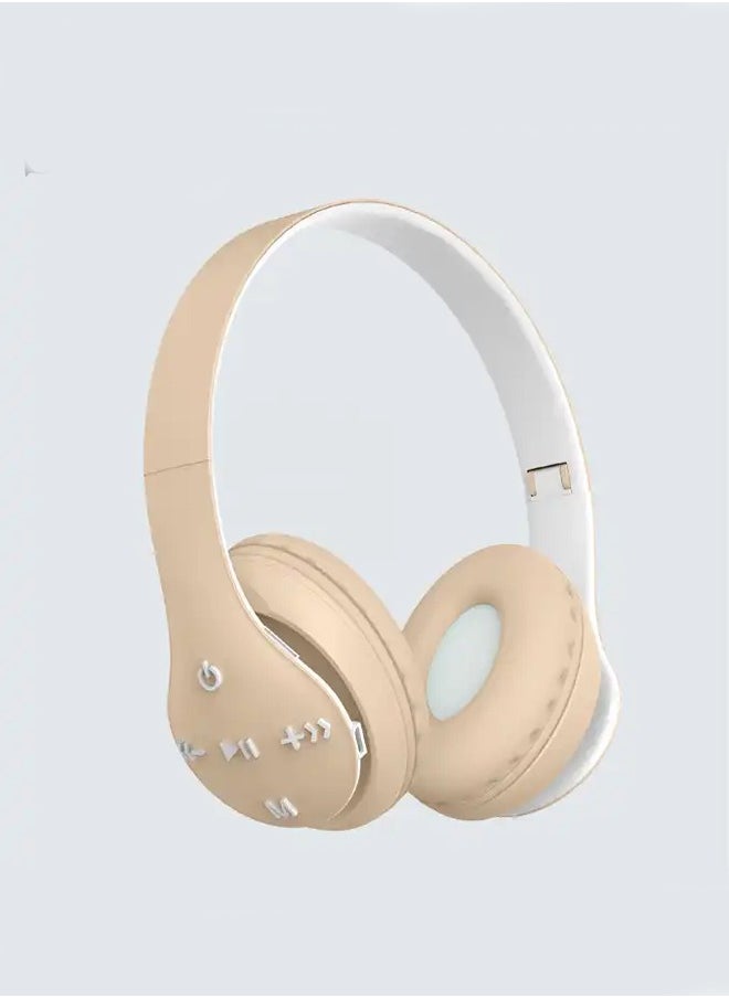 MIQIA ST93 Wireless Bluetooth Headphones Adjustable Foldable,ABS Bluetooth Compatible 5.1 Macaron Headsets,Support TF Card for Sports Yellow  - Image 1