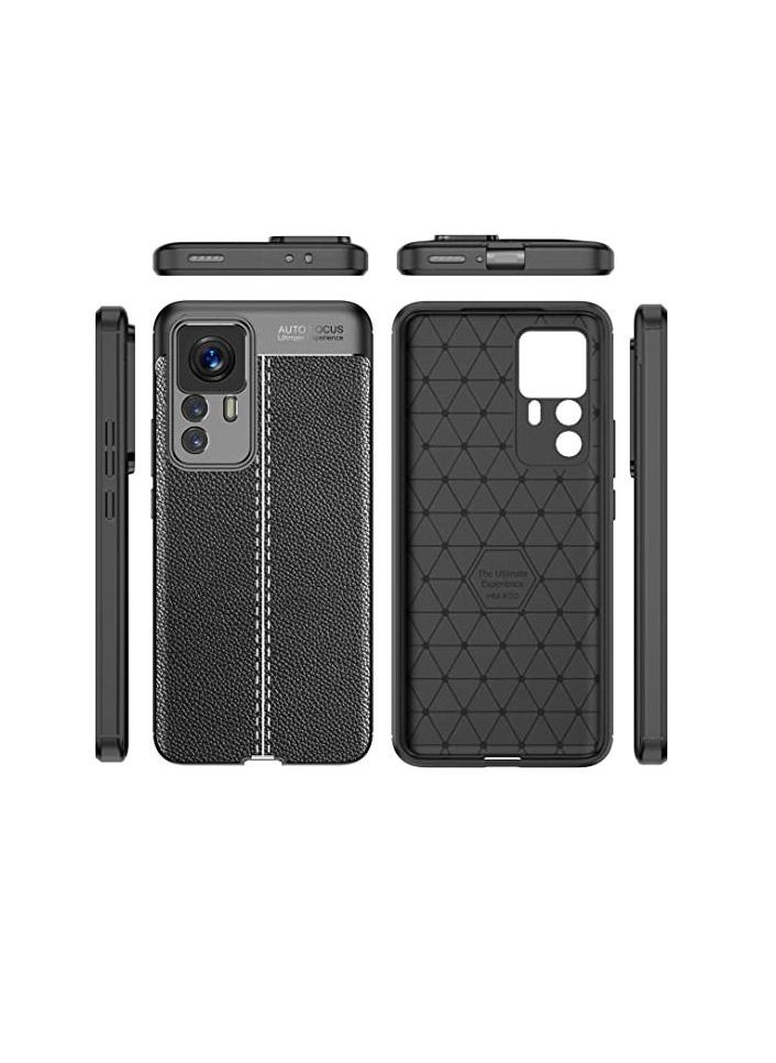 GOLDEN MASK GOLDEN MASK For Xiaomi 12T Pro Case Litchi Carbon Fiber Case Anti Protection- (Black)  - Image 2