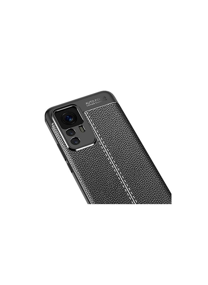 GOLDEN MASK GOLDEN MASK For Xiaomi 12T Pro Case Litchi Carbon Fiber Case Anti Protection- (Black)  - Image 4