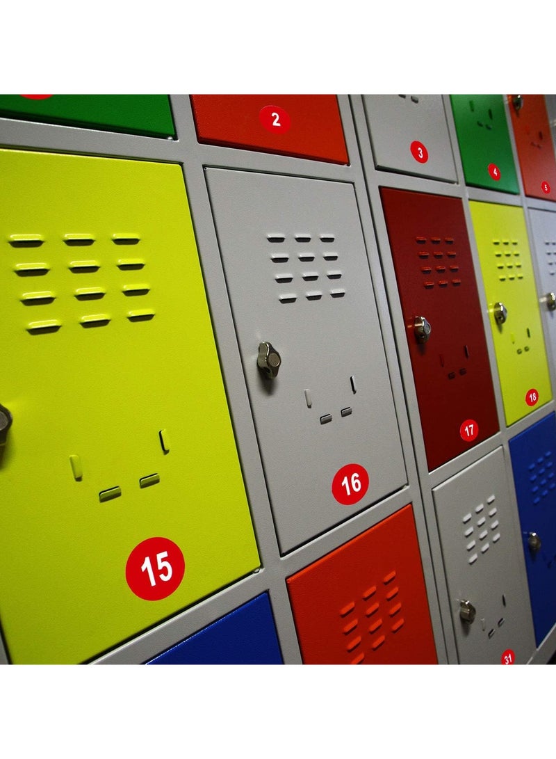 فوميمو ملصقات أرقام 1 إلى 50 ذاتية اللصق للداخل والخارج مقاومة للماء لتصنيف المخزون، 10 ورقات (2.54 سم، أحمر) - Image 5