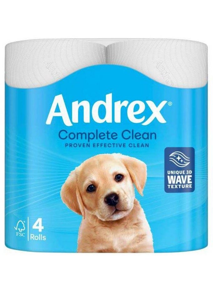 أندريكس ورق تواليت كلاسيكي نظيف فعال مثبت في التنظيف، 4 لفات