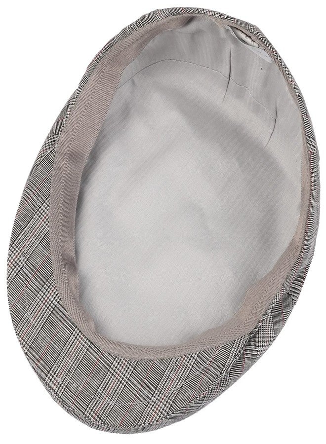 Lipodo Devron Men's Flat Cap - Made in Italy Cotton Cap with Visor, Lining Summer Spring-Summer - 56cm Grey - Image 4