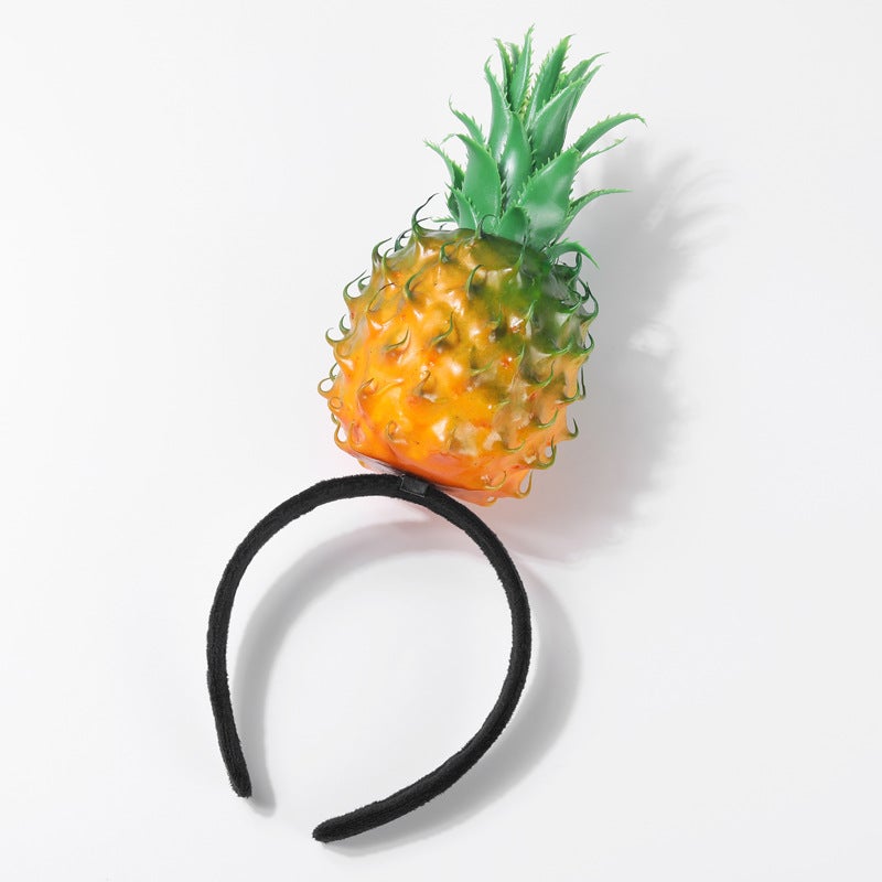 Generic TikTok Creative Funny Simulation Fruit Hair Band Personality Funny Apple Banana Mango Pumpkin Cute Hair Accessories Headdress Pineapple headband