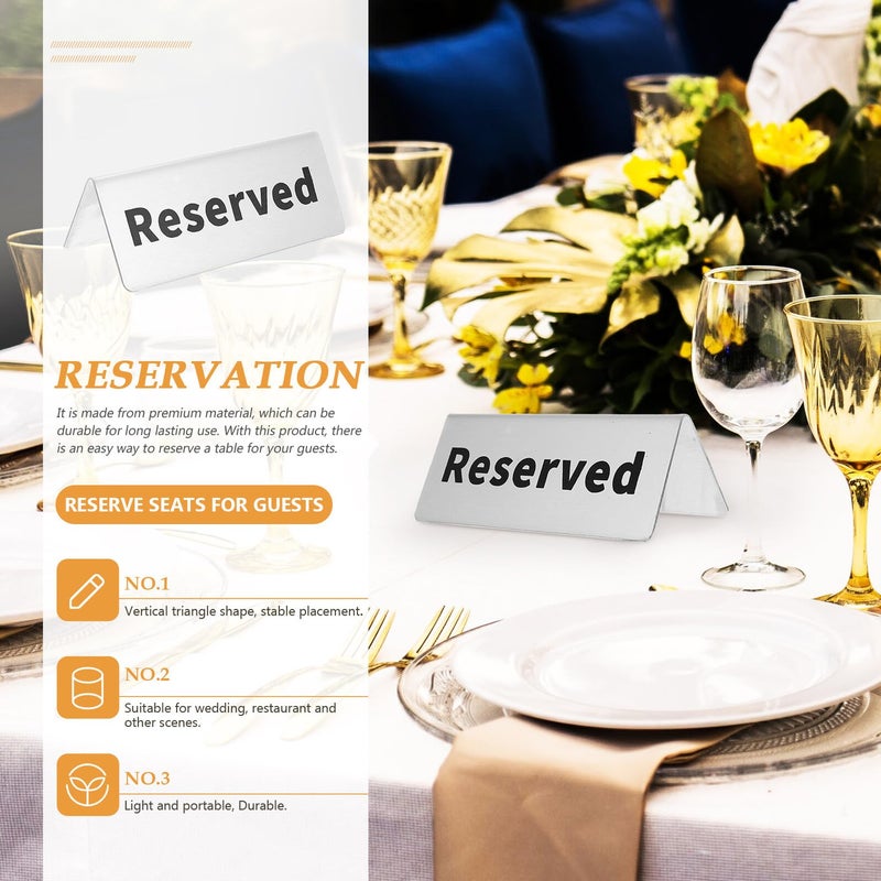 Stainless Steel Reserved Table Sign for Wedding Restaurant Reception Seating Marker - Image 4