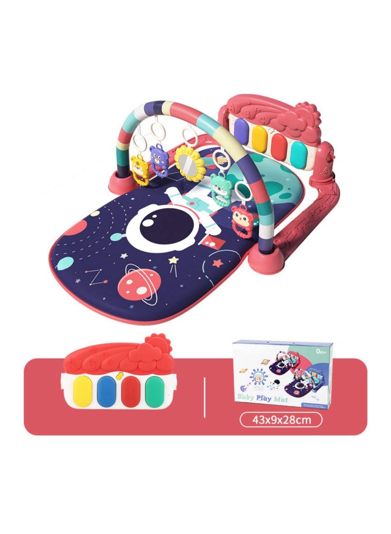 سجادة ألعاب  موسيقية للرضع – تصميم فضائي ممتع مزود بألعاب معلّقة وبيانو موسيقي يساعد على تحفيز حواس الطفل وتنمية المهارات الحركية والبصرية.   سجادة متعددة الوظائف تجمع بين المرح والتعلم في وقت واحد. - Image 1