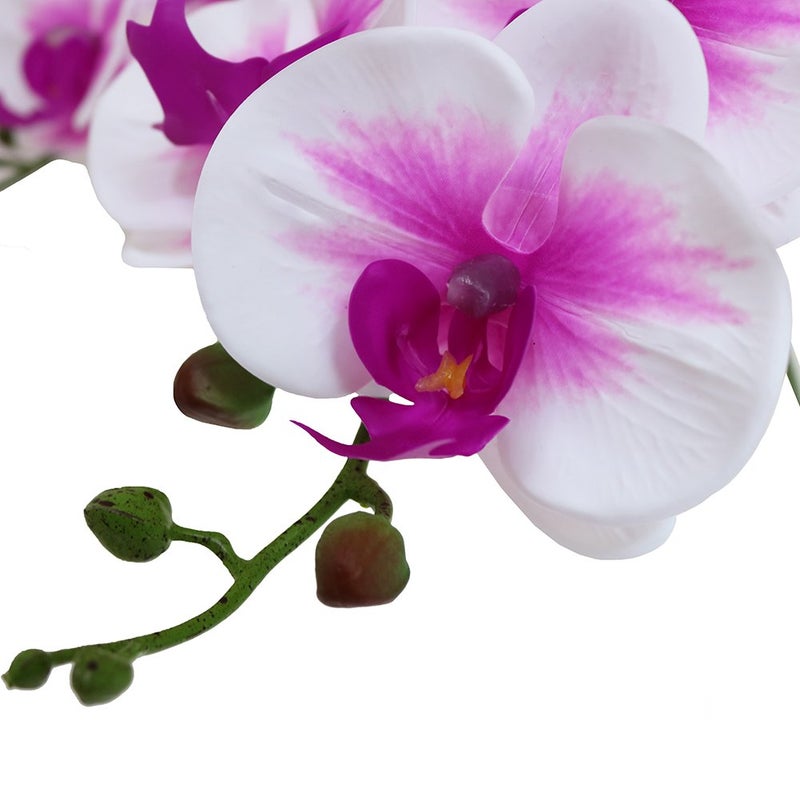 Htmeing 38 Inch Artificial Phalaenopsis Flowers Branches Real Touch (Not Silk) Orchids Flowers for Home Office Wedding Decoration,Pack of 2 (White Pink) - Image 5