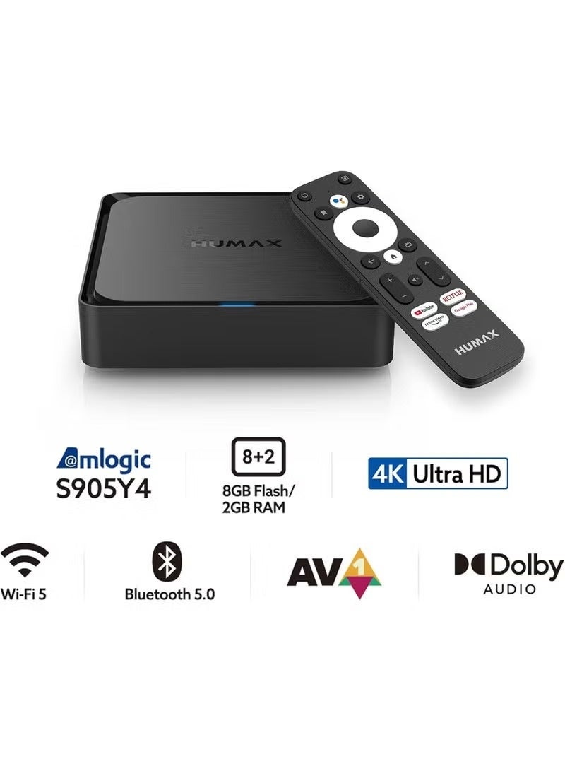 HUMAX Android TV Box A1 Android 11 4K Ultra HD Resolution with 8GB Flash 2GB RAM Dolby Audio Wifi 5 Bluetooth 5 AV1 Supported, Tv Streaming Netflix PrimeVideo Youtube Google Play - Image 4