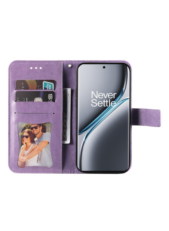 S-TOP Case For OnePlus Ace 3 Pro Seven-petal Flowers Embossing Leather Phone Case - Image 4