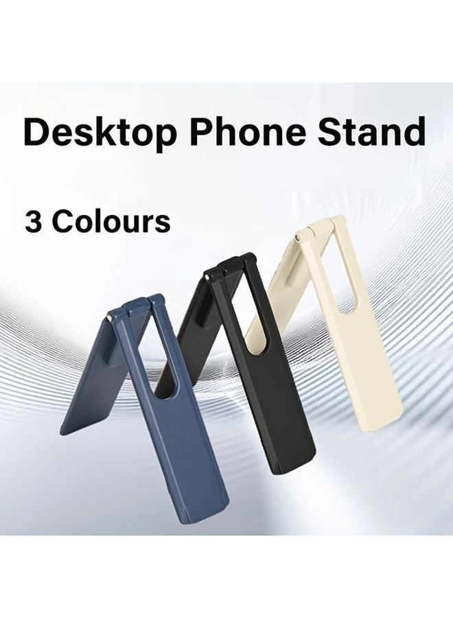 Black Foldable Portable Sticky Pad Phone Holder Stand Alloy Desktop Mobile - Image 2