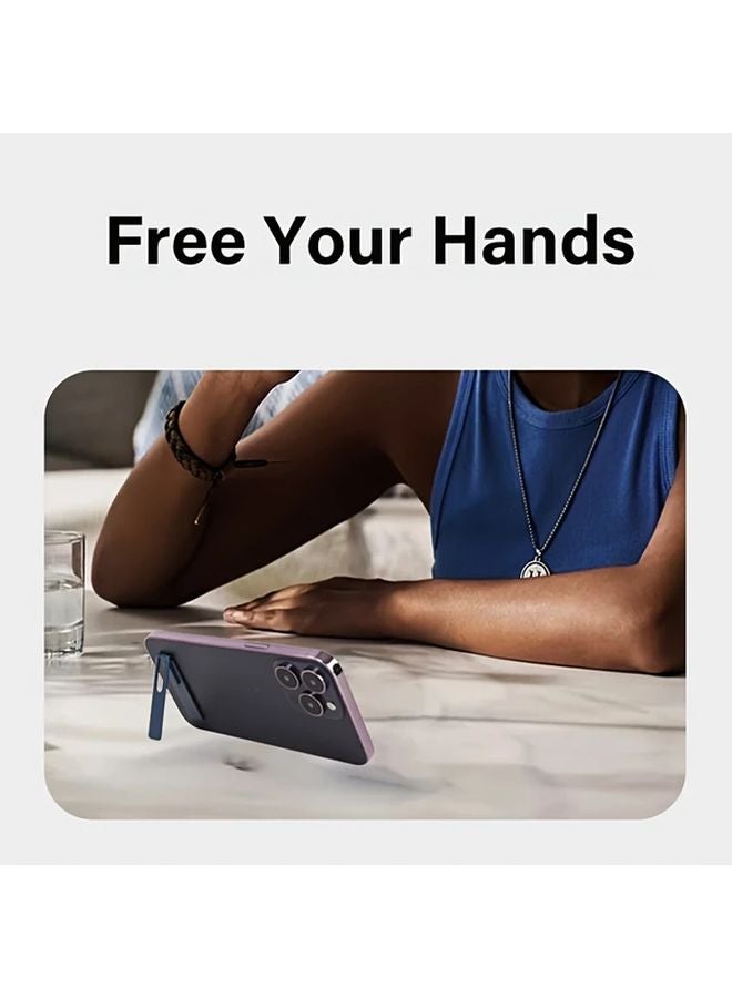 Black Foldable Portable Sticky Pad Phone Holder Stand Alloy Desktop Mobile - Image 5