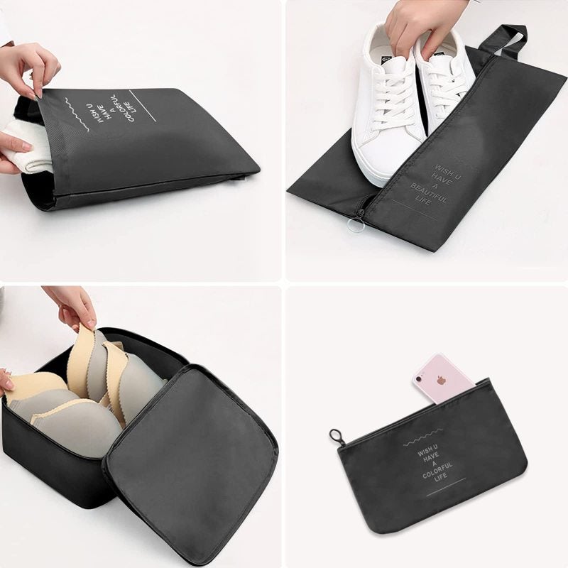 Travel Luggage Organizers 7 Set Compression Packing Cubes with Zipper Closure - Waterproof Oxford Fabric Travel Essentials for Suitcase Carry-on - Image 2