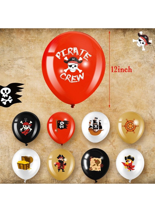 Harrycle 45 Pcs Pirate Party Balloons Latex Pirate Balloons Set Round Pirate Balloons Caribbean Pirate Skull Pirate Ship Balloons For Pirate Theme Parties Birthday Party Decorations Halloween Party Supplies - Image 3