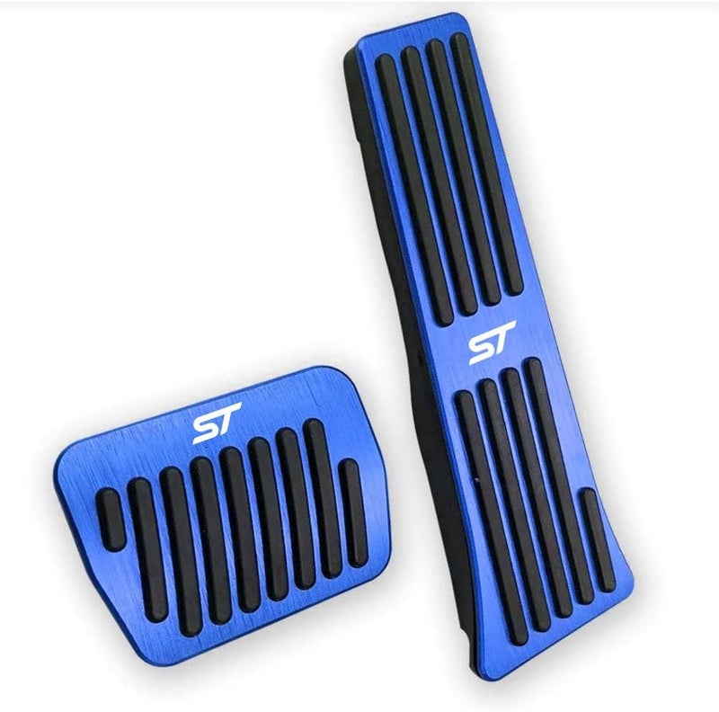 LEXLEY 2PCS Anti-Slip Aluminum Brake Gas Pedal Pads for Ford Explorer 2020-2023 - Blue - Image 1