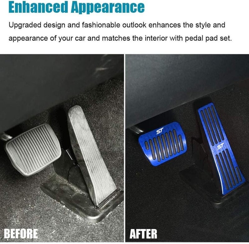 LEXLEY 2PCS Anti-Slip Aluminum Brake Gas Pedal Pads for Ford Explorer 2020-2023 - Blue - Image 3