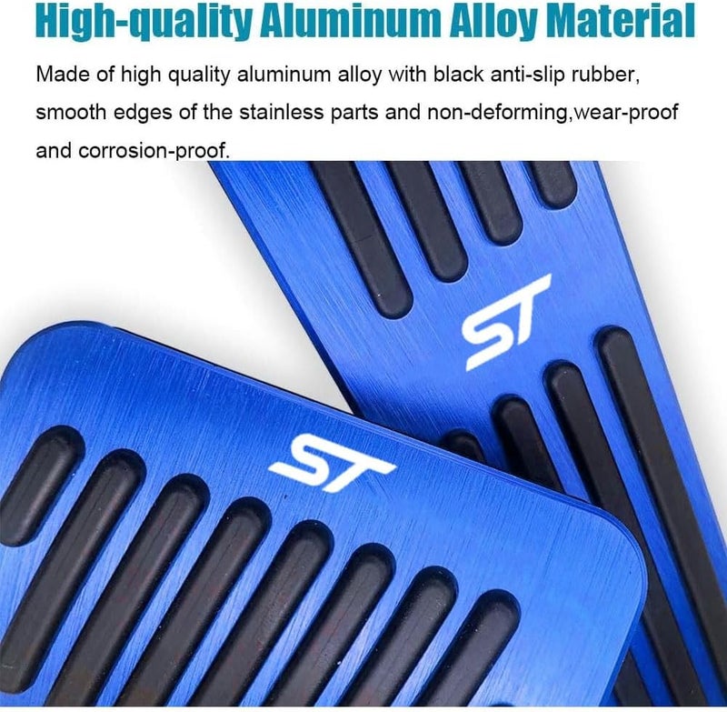 LEXLEY 2PCS Anti-Slip Aluminum Brake Gas Pedal Pads for Ford Explorer 2020-2023 - Blue - Image 4