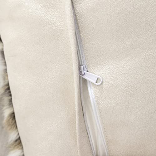 yingda1992 Rabbit Hide Skin Fur Pillowcase Throw Decorative for Living Room,Beds Cushion Cover Fur Pillow Case Cushion Cover (Yellow 50×50cm（20in×20in） - Image 4