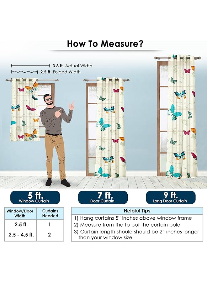 erorex Curtains 7 Feet Long 1 Piece 100 Percent Cotton Door Curtains Canvas Fabric Tieback Floral Print Bohemian Curtains For Living Room Bedroom Hall 116 X 215 Cm White Pink - Image 2