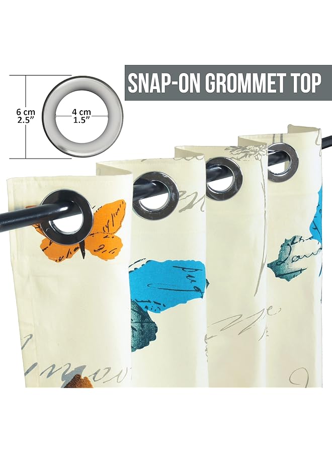 erorex Curtains 7 Feet Long 1 Piece 100 Percent Cotton Door Curtains Canvas Fabric Tieback Floral Print Bohemian Curtains For Living Room Bedroom Hall 116 X 215 Cm White Pink - Image 4