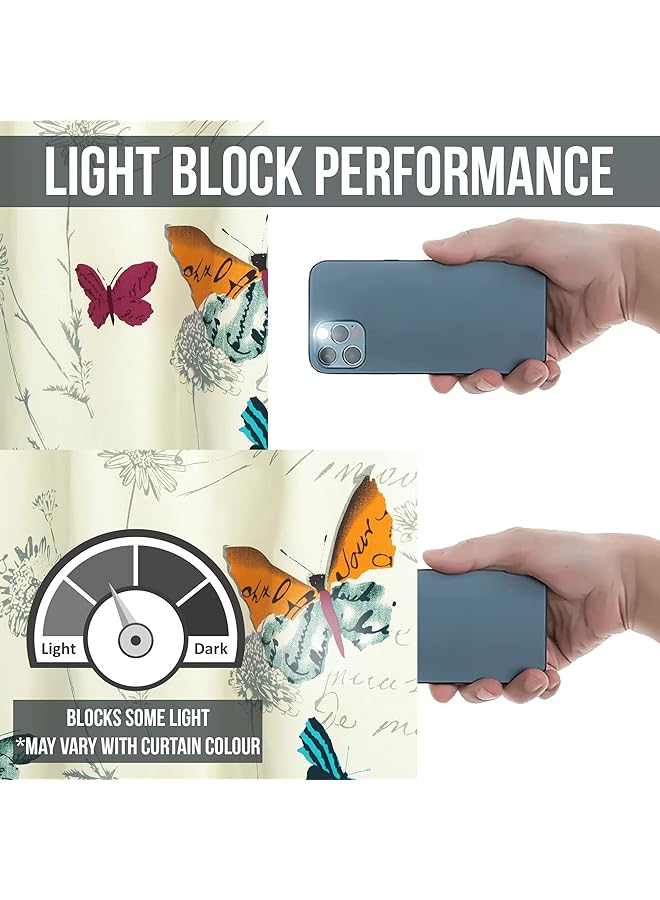 erorex Curtains 7 Feet Long 1 Piece 100 Percent Cotton Door Curtains Canvas Fabric Tieback Floral Print Bohemian Curtains For Living Room Bedroom Hall 116 X 215 Cm White Pink - Image 5