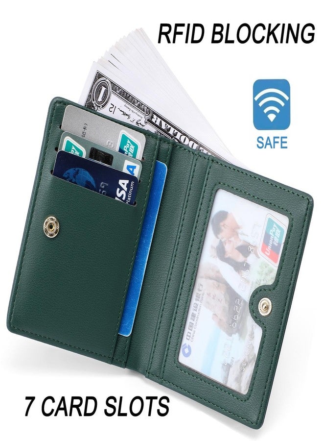 Altally Small Women Wallet RFID Blocking Bifold Pocket Wallet Slim Compact Ladies Purse Mini Wallets For Women (Dark Green) - Image 3