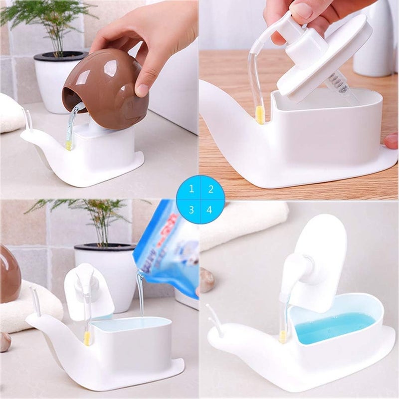 Riviox RIVOM Snail Soap Dispenser | Snail Shape Liquid Soap Dispenser | Hand Wash Dispenser Pump | Rapid Soap Dispenser | Snail Shape Refillable Liquid Soap Dispenser | Cute Snail Dispenser 120ML (1) - Image 5