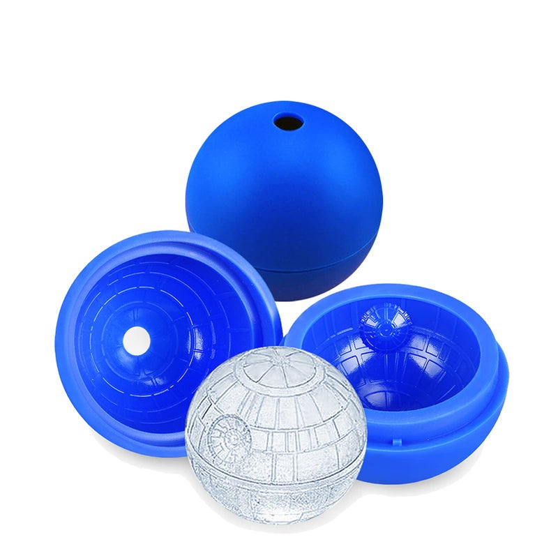 Death Star Ice Cube Mold 2 Pack Silicone Star Wars Ice Molds Sphere Big Ice Ball Maker for Whiskey Bourbon and Cola 2
