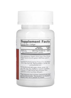 Protocol For Life Balance Vitamin D3 High Potency 10,000 IU 120 Softgels  - Image 2