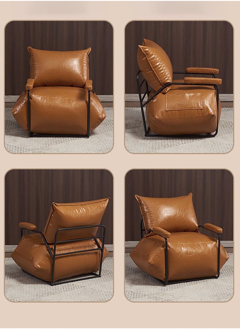 Merry Moments Sofa Armchair Lounge Chair Sofa Chair Upholstered Armchair Lounge Chair Beauty Salon Sofa Makeup Chair for Bedroom Living Dining Retail Minimalist Orange Colour H75xW65xD73 cm  - Image 2