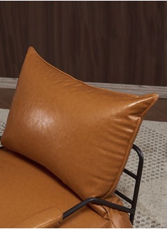 Merry Moments Sofa Armchair Lounge Chair Sofa Chair Upholstered Armchair Lounge Chair Beauty Salon Sofa Makeup Chair for Bedroom Living Dining Retail Minimalist Orange Colour H75xW65xD73 cm  - Image 4
