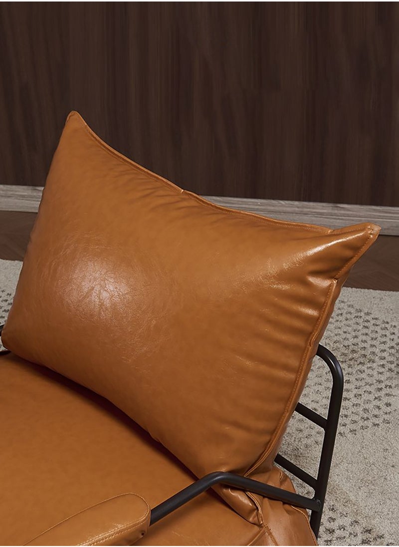 Merry Moments Sofa Armchair Lounge Chair Sofa Chair Upholstered Armchair Lounge Chair Beauty Salon Sofa Makeup Chair for Bedroom Living Dining Retail Minimalist Orange Colour H75xW65xD73 cm  - Image 4