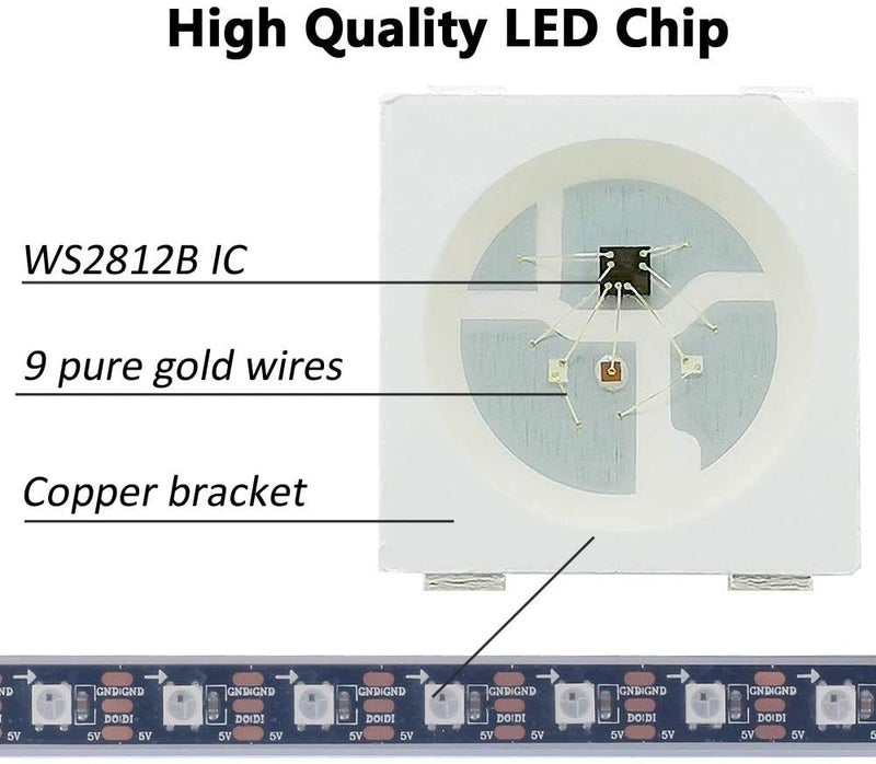 protium Dream Color Pixel Light Pc Strip Kit With Bluetooth Sp107E ControllerSupplyWs2812BIp30 Non Waterproof60 LedM 5 meters - Image 4