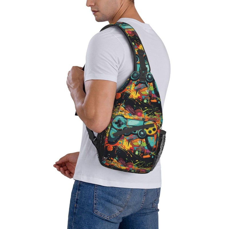 Betyiwling Game Sling Backpack Unisex Crossbody Chest Bag Shoulder Chest Bag For Women Men Hiking Travel - Image 3