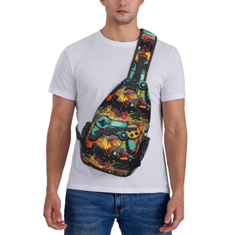 Betyiwling Game Sling Backpack Unisex Crossbody Chest Bag Shoulder Chest Bag For Women Men Hiking Travel - Image 2