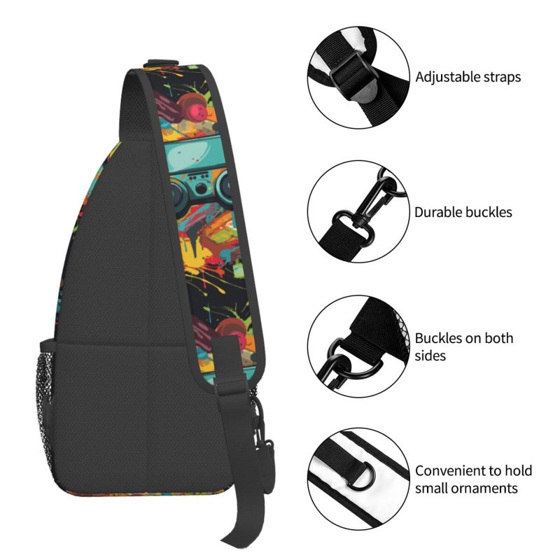 Betyiwling Game Sling Backpack Unisex Crossbody Chest Bag Shoulder Chest Bag For Women Men Hiking Travel - Image 4