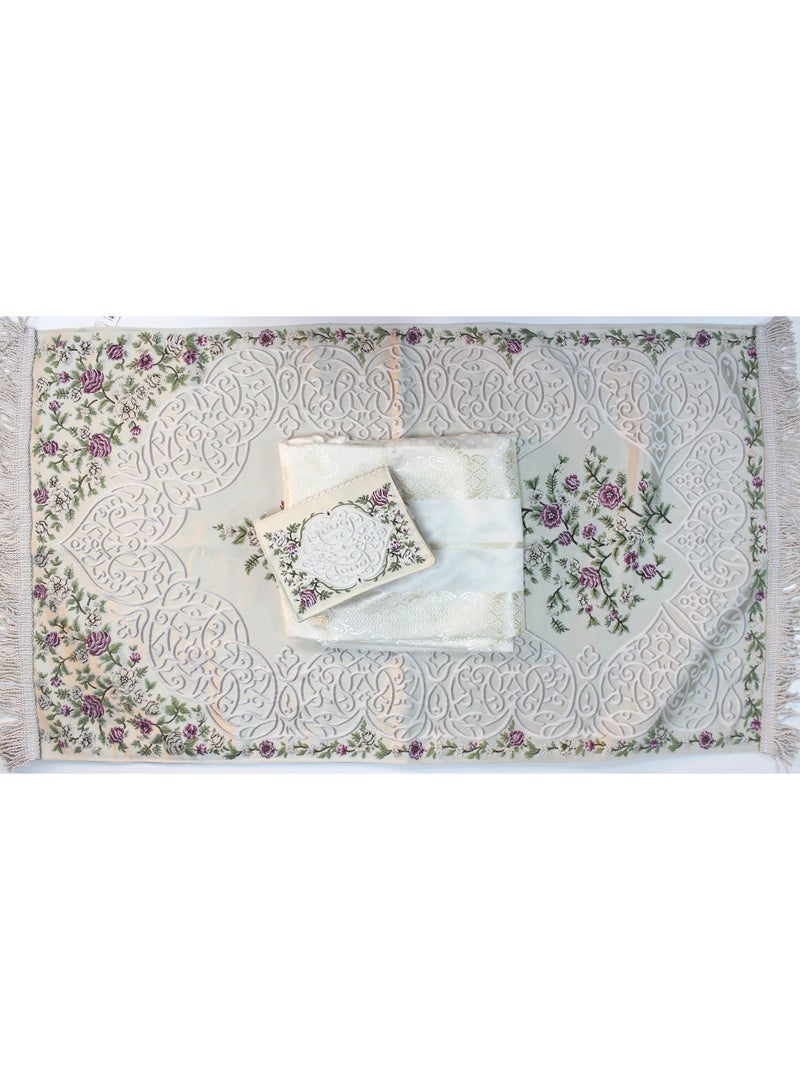 سندس مجموعة الصلاة طقم الصلاة ثوب و سجادة و غطاء للمصحف - Image 1