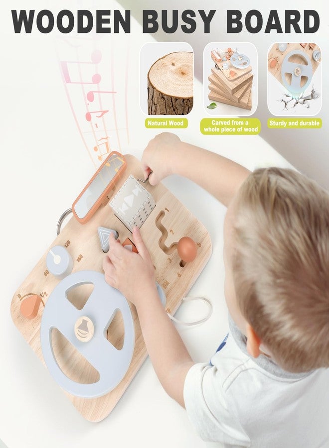 Vanplay Montessori Busy Board for Toddlers - Wooden Montessori Toys, Aesthetic Sensory Activity for Fine Motor Skills, Travel Busy Board Educational Sensory Toys for Boys and Girls - Image 5