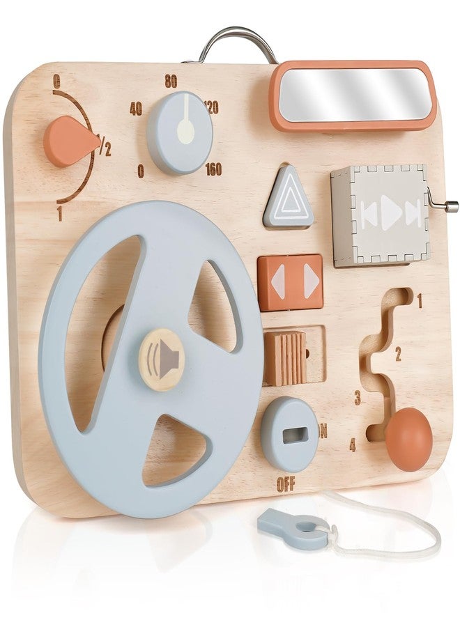 Vanplay Montessori Busy Board for Toddlers - Wooden Montessori Toys, Aesthetic Sensory Activity for Fine Motor Skills, Travel Busy Board Educational Sensory Toys for Boys and Girls - Image 1