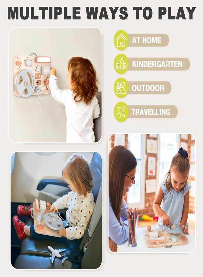 Vanplay Montessori Busy Board for Toddlers - Wooden Montessori Toys, Aesthetic Sensory Activity for Fine Motor Skills, Travel Busy Board Educational Sensory Toys for Boys and Girls - Image 4