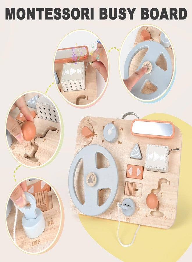 Vanplay Montessori Busy Board for Toddlers - Wooden Montessori Toys, Aesthetic Sensory Activity for Fine Motor Skills, Travel Busy Board Educational Sensory Toys for Boys and Girls - Image 3
