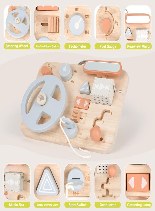 Vanplay Montessori Busy Board for Toddlers - Wooden Montessori Toys, Aesthetic Sensory Activity for Fine Motor Skills, Travel Busy Board Educational Sensory Toys for Boys and Girls - Image 2