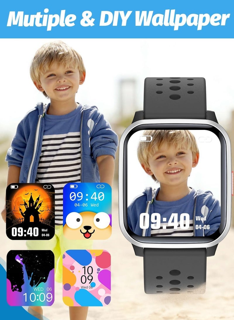 Kids Smart Watch with Sleep Mode, 20 Sports Modes, 5 Games and Pedometer - Fun Birthday Gifts for 4-16 Year-Olds(Black)  - Image 5