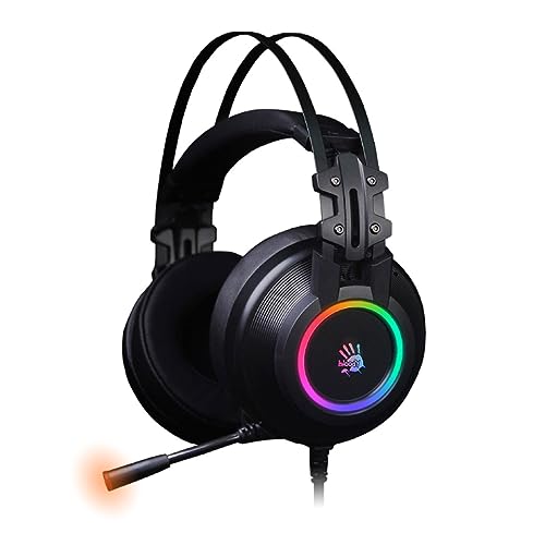 Bloody G528C Wired RGB Gaming Headset, 7.1 Virtual Surround Sound, Noise Cancelling Microphone with Braided USB Cable, On-Ear Volume Control for FPS MMO Games - Image 3