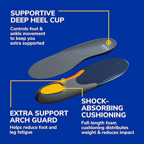 Dr. Scholl's Heavy Duty Support Insole Orthotics, Big & Tall, 200lbs+, Wide Feet, Shock Absorbing, Arch Support, Distributes Pressure, Trim to Fit Inserts, Work Boots & Shoes, Men Size 8-14, 2 Pairs - Image 4