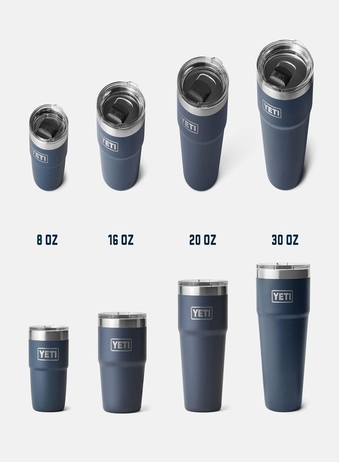 يتي كوب YETI Rambler المعزول بتفريغ الهواء، مصنوع من الفولاذ المقاوم للصدأ، قابل للتكديس مع غطاء مغناطيسي، لون أنثراسيت، سعة 20 أونصة - Image 4