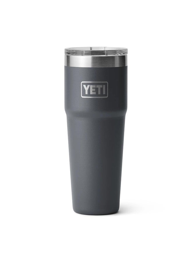 يتي كوب YETI Rambler المعزول بتفريغ الهواء، مصنوع من الفولاذ المقاوم للصدأ، قابل للتكديس مع غطاء مغناطيسي، لون أنثراسيت، سعة 20 أونصة - Image 2