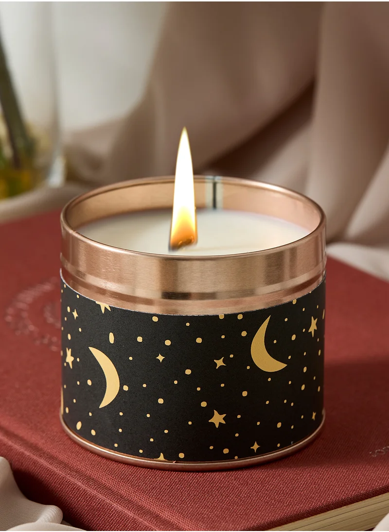 Flamingo Candles Rose Velvet & Oud Moon & Stars Rose Gold Tin Candl