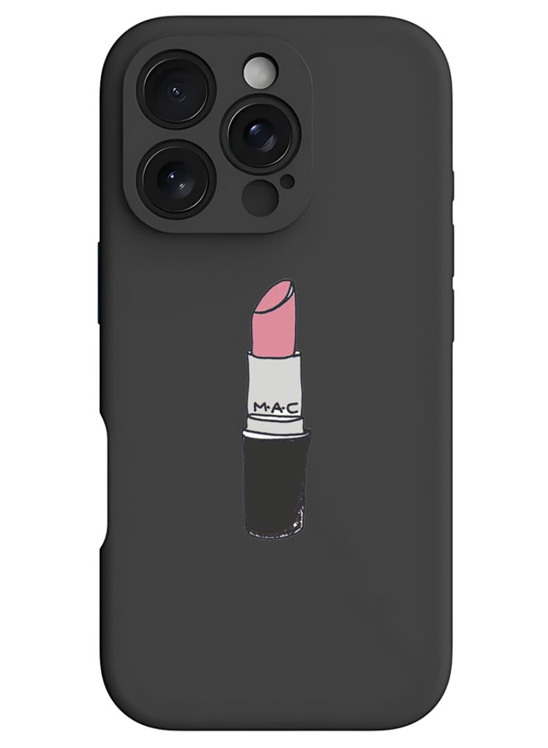 Theodor iPhone 16 Pro Max Black Protective Slim Fit Case Liquid Silicone Cover with Full Body Protection Anti-Scratch Shockproof Case For iPhone - Lipstick - Image 1