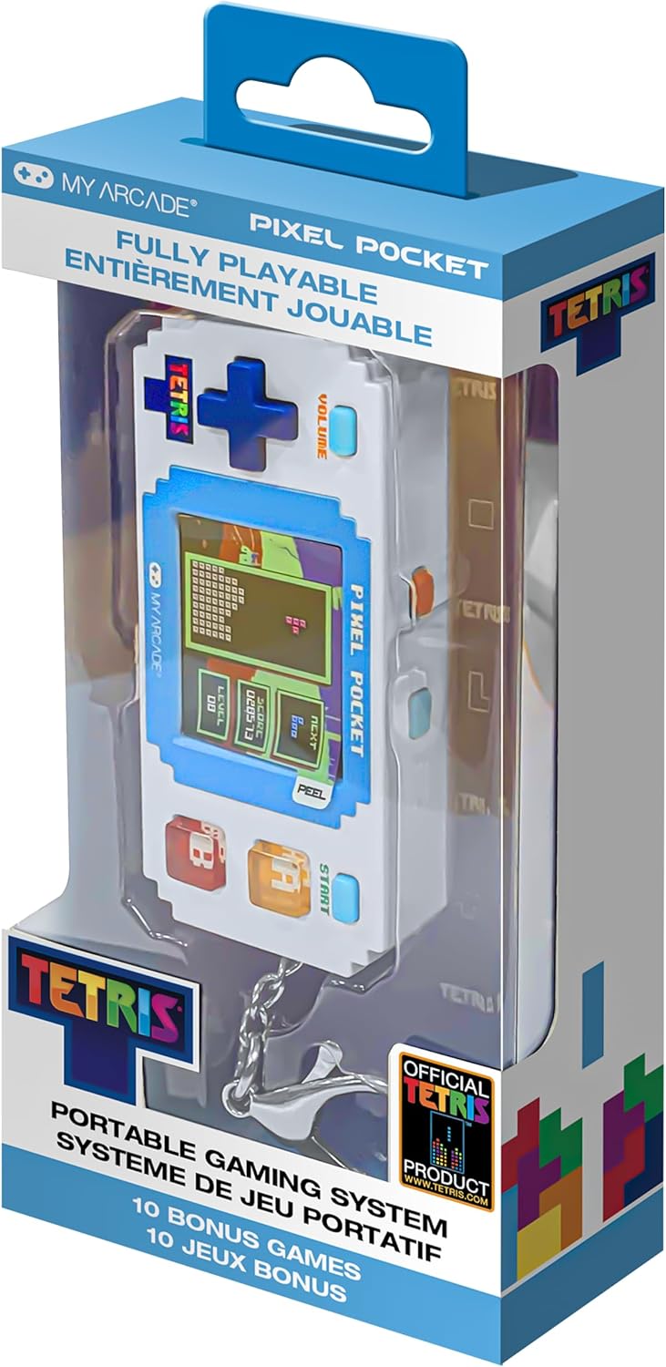 My Arcade Tetris Pixel Player: Officially Licensed Tetris Video Game, 10 Bonus Games, Portable Keychain Game for Kids and Adults - Image 1