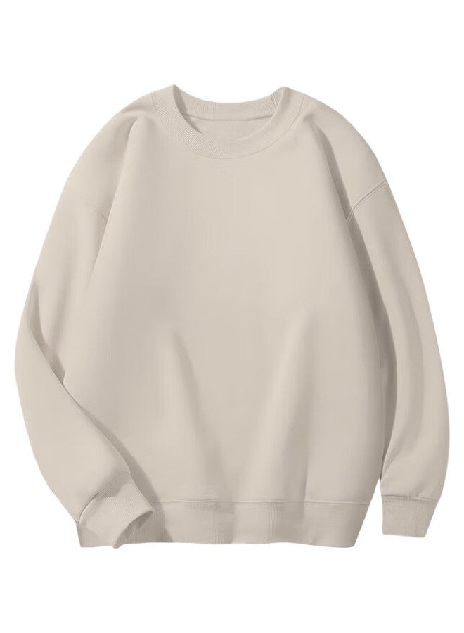 GENIOLAMODE Senma Group Men'S Sweatshirt Style Solid Color Casual Round Neck Pullover, Loose Comfortable Versatile Long-Sleeve Top - Image 2