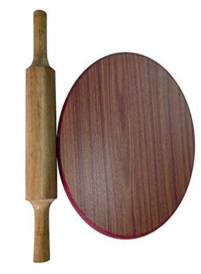 SAMEER SALES Wooden Chakla Belan for Kitchen Rolling Pin and Board Roti Chapati Maker Roti Roller Wooden Chakla Belan Combo Set - 22 cm (Wooden Chakla 9 Inch, Brown) - Image 1